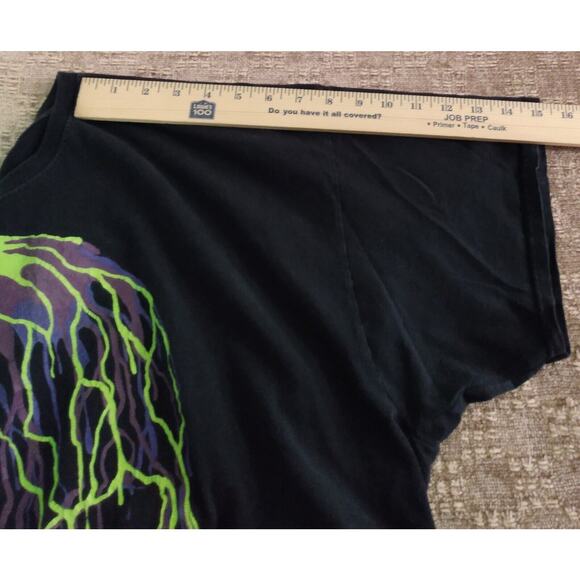 VTG Melted Drip Skull Shirt Skeleton Green Purple Lime Mens 2XL Graphic T Shirt - Picture 6 of 9